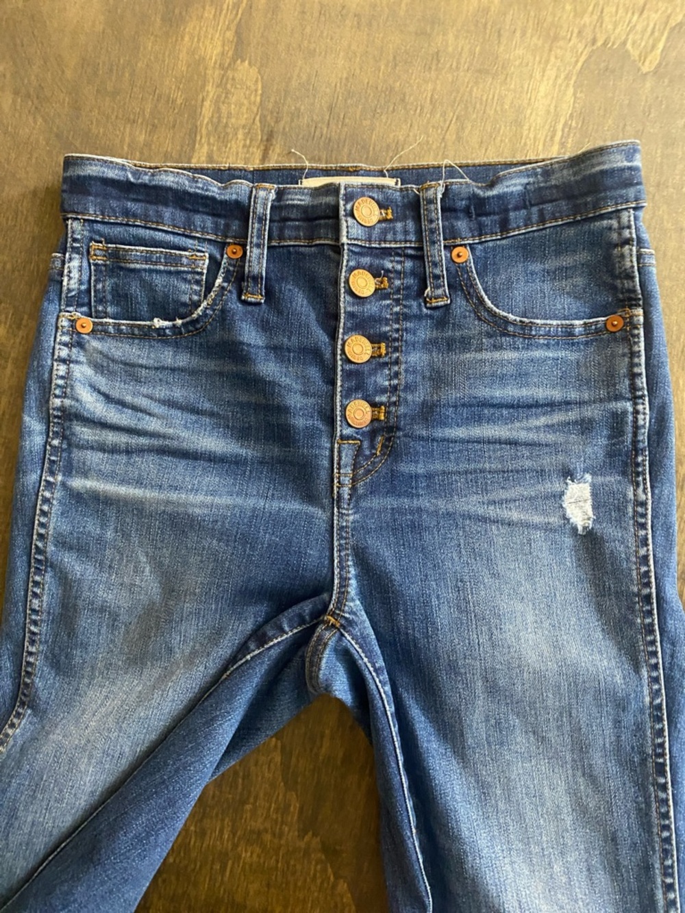 Madewell 10” High-Rise Button-Fly Blue Skinny Jeans - Picture 4 of 8